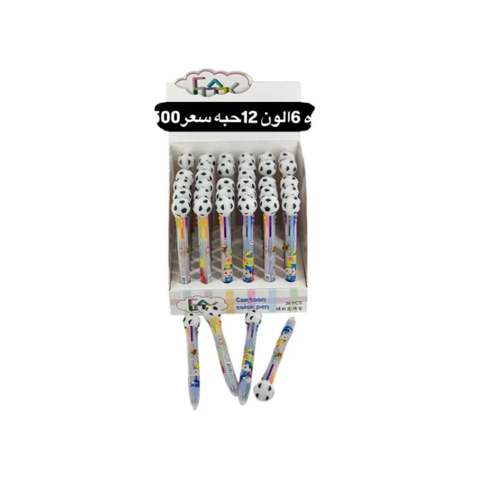 ⁦قلم كره ستة ألوان  12 حبة⁩ - الصورة ⁦1⁩