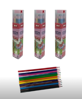 علبة الوان خشبية 12 لون