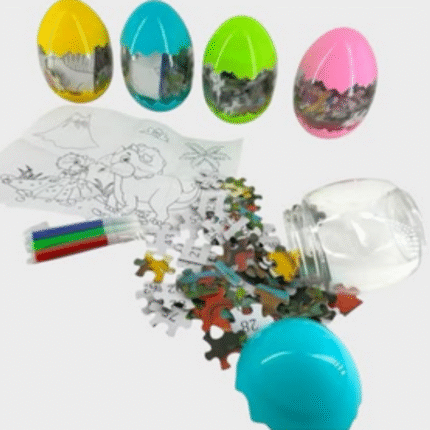 بيض ديناصور دخلها تركيب بزل وتلوين