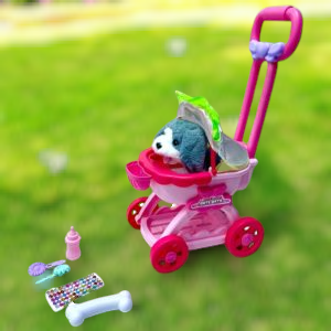 الكلب الاليف مع العربة